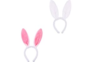N/X 2 pièces oreilles de lapin bandeau oreilles en peluche bandeau lapin bande de cheveux coiffure pour filles carnaval lapin de Pâques costume décoration de fête