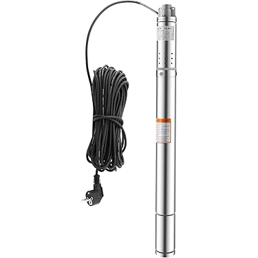 VEVOR Zonne-waterpomp, 12V DC 120W diepe putpomp, 3,2 GPM debiet, 70m