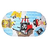 TOPSKY Kinder, mit Saugnäpfen, Rutschfest, PVC-Badematte Piraten 69 X 39 cm