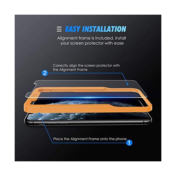 [3-Pack] Cristal Templado iPhone 11 Pro Max/XS Max, Protector Pantalla iPhone 11 Pro Max/XS Max Vidrio Templado con [2… - Image 4