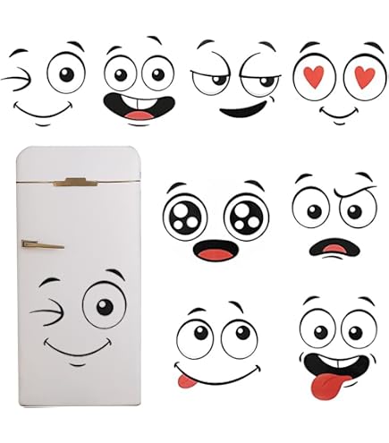 Autocollants Yeux Rigolos En PVC - Lot De 4, 14x12,7 Cm - Pour Décorer Aspirateur Robot, Frigo, Mur, Porte... Humour Assuré ! - 12
