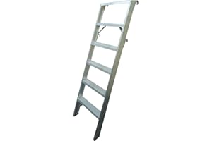 ‎WEISE STEIGTECHNIK Weise Alu Anlegeleiter 1,6 m senkrechte Höhe, 6 Sprossen, trittsichere Stufen mit hoher Stabilität, Anlegeleiter für Regale, mit rutschfesten Gummifüßen, mit 2 Paar Haken, nach DIN EN 131