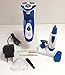 Produktbild Duo Elektrorasierer, 3 Scherköpfe Wasserdicht + Haarschneider Nase Ohr Bart blau