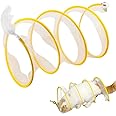 Qpets® Cat Tunnel for Indoor Cats, Elastic Spring Tunnel CatPlaying Toys with Feather Tail, Teaser Toy for Cat, Small Pet