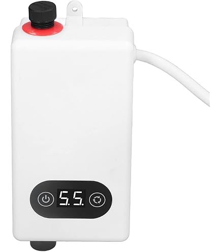 MINRS Boiler 8 liter - 1500 W - Kleine drukbestendige doorstroomboiler - Met Thermostop-functie - Doorstroomboiler onder de gootsteen van 0 tot 65 °C - Instelbare temperatuur - Voor keuken, badkamer