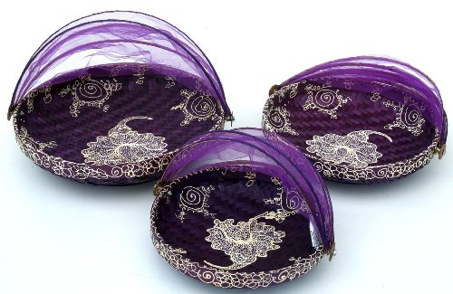 Fliegenschutz Obstkorb in 3 Größen – lila / Küche & Tisch – Größe: 25 cm Ø - 3