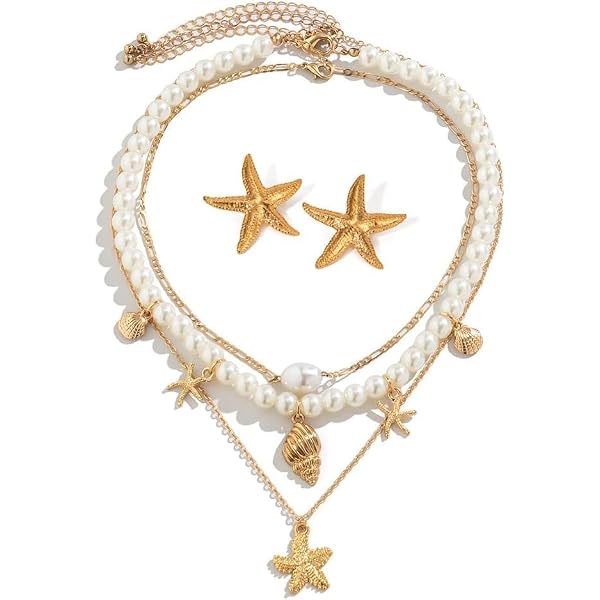 Auiremrti Orecchini a Forma di Stella Marina - Boho in Oro per Donna, Grandi e Ipoallergenici, Gioielli Alla Moda