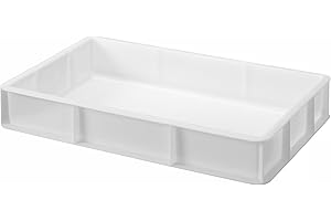 HENDI Caja para masa de pizza y de pan GN 1/1, caja de fermentación, apilable, sin tapa, apta para alimentos, recipiente contenedor porta masa alimentos, sin BPA, 530x325x(H)90mm, HDPE