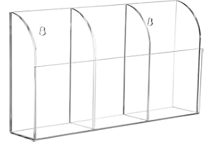 LAMAVIDO 3rd Generation Clear Acrylic Remote Control Holder Wall Mounted Office Supplies Accessories Organization Organizer Storage Caddy Container 3 Compartments - Innovated by joyjorya