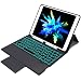 Produktbild MLYDW Ipad Case Bluetooth-Tastaturgehäuse kompatibel mit IPad 9.7"(2017) / 2018 / Air 2 / Air 1 / Pro 9.7" mit 7-Farben-Hintergrundbeleuchtung und Stifthalter