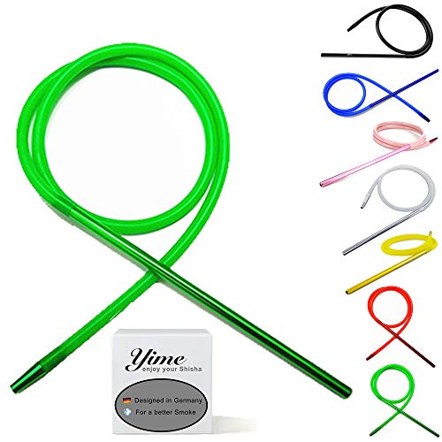 YIME Shisha Chicha Set tuyau silicone + manche alu (Green)