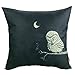 Produktbild Luxbon Schwarz Nacht Eule Owl Kissenbezug Pillowcase Platz Dekorative Akzente Setzen Fall Sofa für Hause Auto Cafe Deko 45 x 45 cm