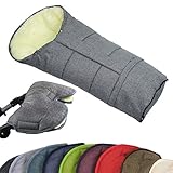 Universaler Winterfußsack in Mumienform aus Lammwolle, passt auf Babyschale, Kinderwagen, Buggy und Schlitten, geeignet für 3- und 5-Punkt-Gurtsysteme, leichte und schnelle Montage, wasser- und windabweisend, waschbar