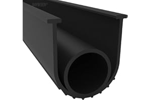 BOWSEN Garage Door Seal Bottom Rubber Weatherproofing Threshold Buffering Replacement Black 1/4 Inch T-End,16ft Long ...