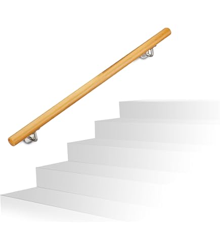 TIBU Nussbaum Handlauf 310cm | Wandmontage Für Treppe & Flur