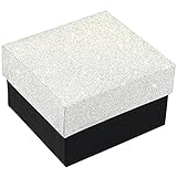 EYS JEWELRY® Schmuck-Etui für Armbanduhr 90 x 85 x 60 mm Kartonage silber-farben Uhren-Box Schachtel Schatulle Geschenk-Verpackung EYSBOX Glitzer