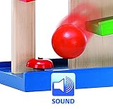 Eichhorn 100002025 – Kugelbahn-Haus, 4-teilig, bunt – Rollbahn aus Holz – 25×34 cm - 4