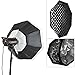 Fomito Octagon Softbox mit Bowen-Bajonett, 120 cm, Wabengitter, für Studio-Stroboskope, Blitzlicht, mit Fomito-Reinigungstuch