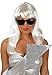 Produktbild Damen Platinblond Lady Gaga Music Promi Berühmte Person Fransen Perücke & Brillen Kostüm Kleid Kostüm Outfit Accessoire