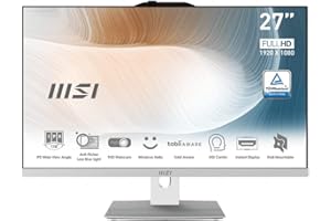 MSI Modern AM272P 12M-015DE Intel® Core™ i7 68,6 cm (27") 1920 x 1080 Pixels 32 Go DDR4-SDRAM 1000 Go SSD PC All-in-One Windows 11 Pro Wi-FI 6 (802.11ax) Blanc
