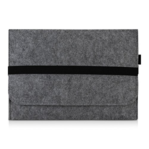 kwmobile Laptoptasche Filz Sleeve für 11" 11,6" Laptop / Tablet - Notebook Tasche Schutzhülle Laptop Case Hülle in Grau mit Innentaschen Innenmaße: ca. 31,5 x 25 cm