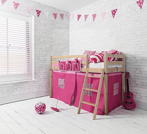Shorty Cabin Bed with Pink Tent , Midsleeper Ontario 2'6