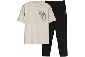 BULLMER Trendy Clothing Set with Oversized T-Shirt & Pants Co-ords for Men