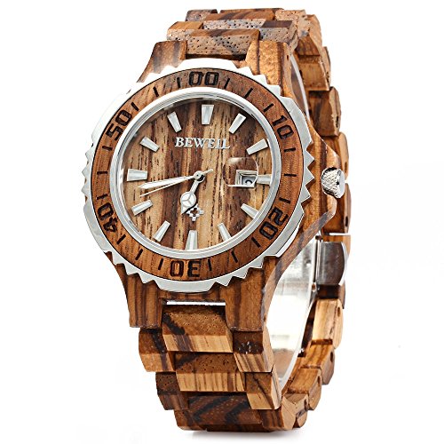 BEWELL ZS-100BG Holzmann Quarz Uhr mit 30M Wasserbestndigkeit(Zebrano) BEWELL ZS-100BG Holzmann Quarz Uhr mit 30M Wasserbestndigkeit(Zebrano)