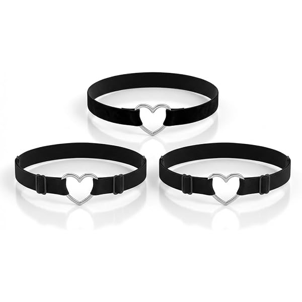 2 Pezzi Reggicalze In Pelle A Forma Di Cuore - Imbracatura Per Gambe Punk Gotica, Regolabile, Bianco