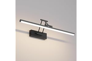 ‎KLIGHTEN Klighten LED Spiegellampe Bad 50cm,Drehung Spiegellampen Spiegel für bad IP44, Spiegelleuchte Badezimmer 16W 1200LM,LED Badspiegelleuchten Badezimmerspiegel,Naturweiß 4000K,Schwarz