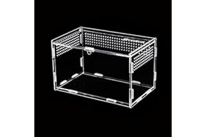 LSRVNM Acrylic Reptile Breeding Box, Transparent Insect Feeding Box With Ventilation Holes, Insect Habitat Terrarium, Anti-escape Design, Case for Snake Spider Lizard Scorpion Geckos (20 * 12 * 12cm)