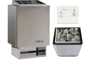 ‎TIME4WELLNESS Sauna-Set EOS 34.A Saunaofen mit Saunasteuerung und Saunasteine time4wellness (7,5 kW, Saunasteuerung K1)