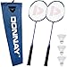 Produktbild Donnay Badminton Set  2 Federballschläger  3 Badmintonbälle mit Korkfuß  inkl. Transporttasche