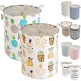 LessMo 2PCS Grand Organiser Paniers pour Vêtements Stockage, Panier à Linge en Tissu, pour édredon, Oreiller, literie, Couverture et Vêtements【 Imperméable, Pliable, Antipoussière】