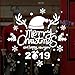 Price comparison product image Christmas Window Stickers,Mosstars Xmas Clearance New Year Home Decals Wall Sticker 2019 Pure Color Letter Shop Windows Decor