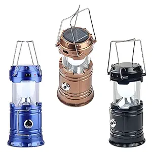 Jay 2 In1 Portable Rechargeable Solar LED Lantern Emergency Light Bulb, Travel Camping Lantern .(Multi Colour)