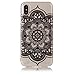 Produktbild Apple iPhone X (5,8 Zoll) Hülle, Hozor Schutzhülle Transparent Handyhülle Weiche Durchsichtig TPU Silikon Bumper Case Ultra Dünn Crystal Klar Kratzfest Hülle mit Muster - Schwarze Mandala