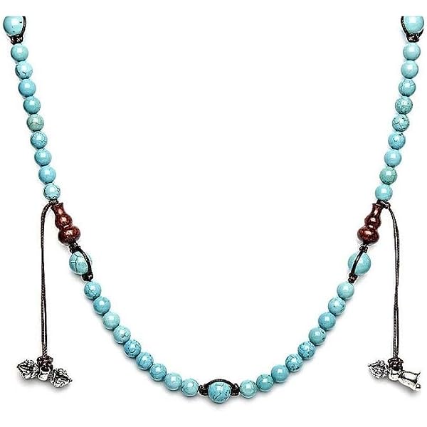 Tamashii Collana Uomo E Donna Con Ciondolo A Goccia In Argento 925 E Agata Blu – Cordoncino Regolabile Marrone, Gioiello Tibetano