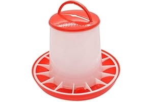BKAZWE Mangeoire Automatique Kit Distributeur Abreuvoir Nourriture 1,5 kg et Abreuvoir 1,5 L pour Poules, Pour Poulet, Canards - Mangeoire Automatique avec Couvercle Réutilisable, Volaille