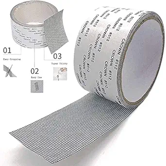 Envop Window Screen Repair Kit Tape,Strong Adhesive & Waterproof Fiberglass Covering Mesh Tape for Covering Window Door Tears Holes Screen Patch Repair Kit