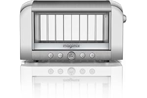 Magimix Vision See Through 2 Slice Glass Toaster | Brushed Finish | 11526, Silver