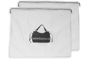 Catwalk Collection Handbags – 2 Sacche Antipolvere Grandi Per Borsa – Custodia In Tessuto Con Coulisse – Sacchetti per Calzature da Viaggio - Bianco