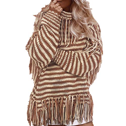 FidgetGear Loose Sweater High Collar Fringed Women