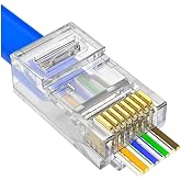 PrimeX PX-560C6 RJ45 Cat6 Konnekt&ouml;r, 100&rsquo;l&uuml; Paket Yeni Nesil RJ45 Jack UTP, Cat6 Ethernet Network LAN Kablo Ucu, Şeffaf Beyaz