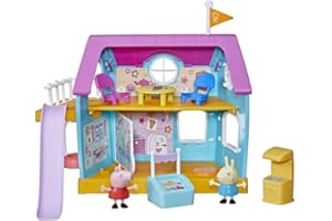 Peppa Pig Peppa’s Club - La casita de Juegos de Peppa - Juguete Preescolar - Efectos de Sonido - 2 Figuras, 7 Accesorios - A Partir de 3 años