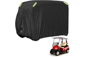 Blueshyhall Golfvagnsskydd, golfbilskydd, sol- UV-skydd, väderbeständigt av 210D polyestertyg, golfmobil presenning med 4 ref