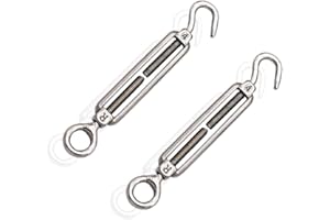 ZKSM 2Pcs Tendeur De Fil Tendeur M4 En Acier Inoxydable Réglable Crochet De Ridoir Et Oeil Ensemble Heavy Duty