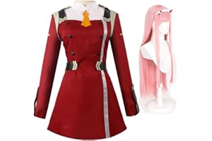 Xinchangda Darling in the Franxxx Cosplay Costume for Women Zero Two Japanese Anime Red Girls School Uniform Dress Suit for Halloween Party