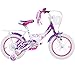 Produktbild 14 Zoll Hi5 Emily Kinderfahrrad mit Rücktritt Stützräder und Gepäckträger Pink Weiss Lila, Farbe:Weiß / Purple