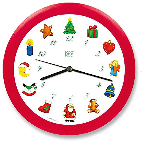 KooKoo Stille nacht 21cm beste Wanduhr mit Weihnachtslied